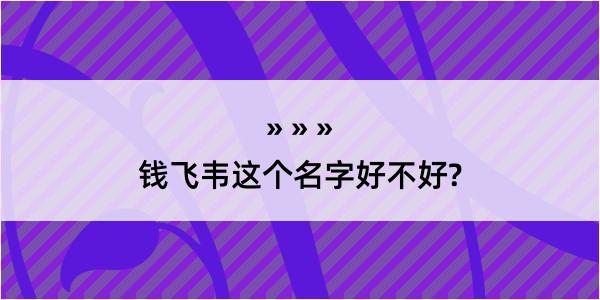 钱飞韦这个名字好不好?