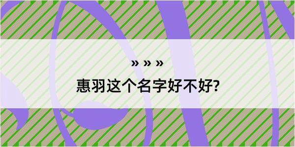 惠羽这个名字好不好?