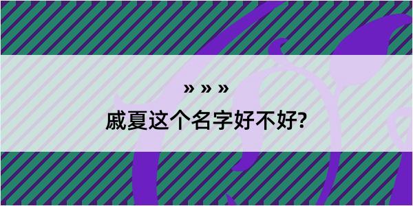 戚夏这个名字好不好?