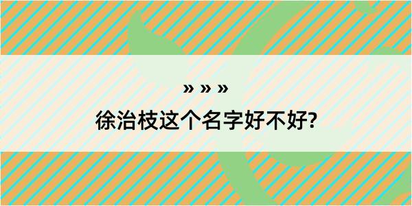 徐治枝这个名字好不好?