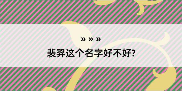 裴羿这个名字好不好?