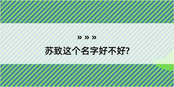 苏致这个名字好不好?