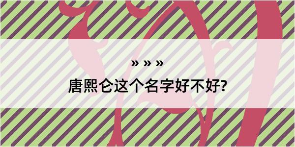 唐熙仑这个名字好不好?