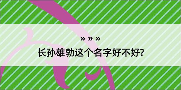 长孙雄勃这个名字好不好?