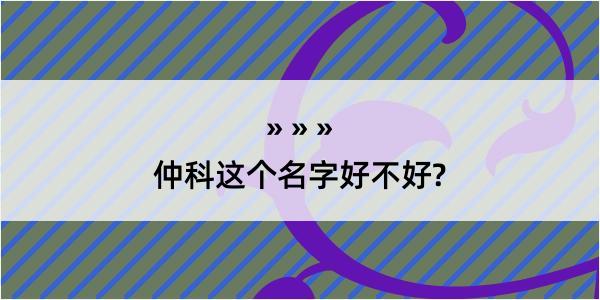 仲科这个名字好不好?