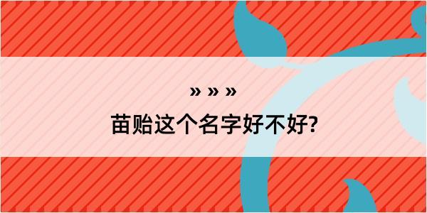 苗贻这个名字好不好?