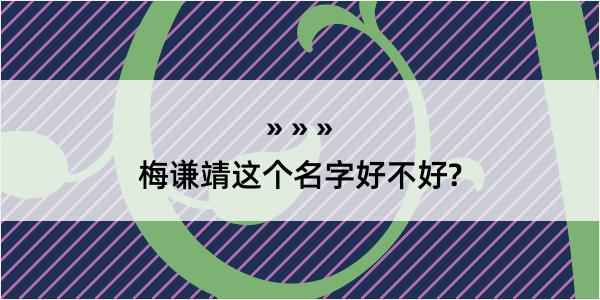 梅谦靖这个名字好不好?