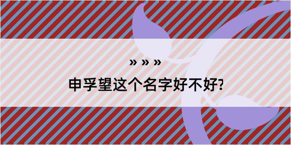 申孚望这个名字好不好?