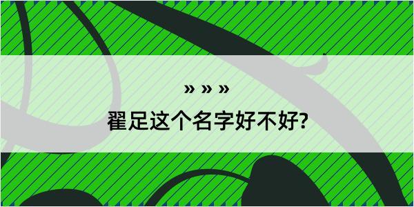 翟足这个名字好不好?