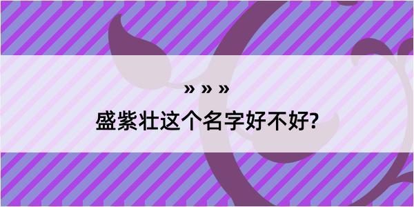 盛紫壮这个名字好不好?