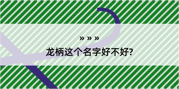 龙柄这个名字好不好?