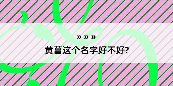 黄菖这个名字好不好?