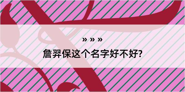 詹羿保这个名字好不好?