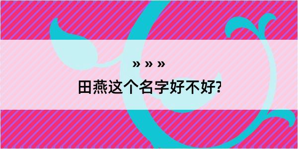 田燕这个名字好不好?