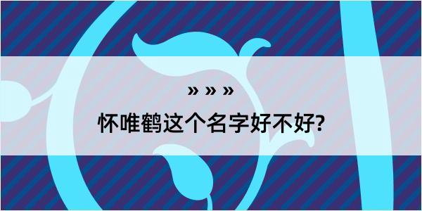 怀唯鹤这个名字好不好?