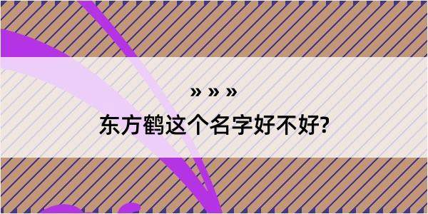 东方鹤这个名字好不好?