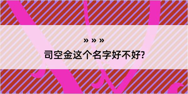 司空金这个名字好不好?