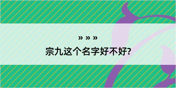 宗九这个名字好不好?