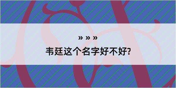 韦廷这个名字好不好?