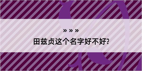 田兹贞这个名字好不好?