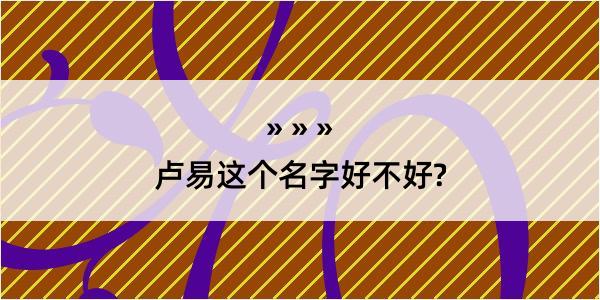 卢易这个名字好不好?