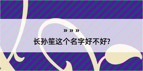 长孙笙这个名字好不好?