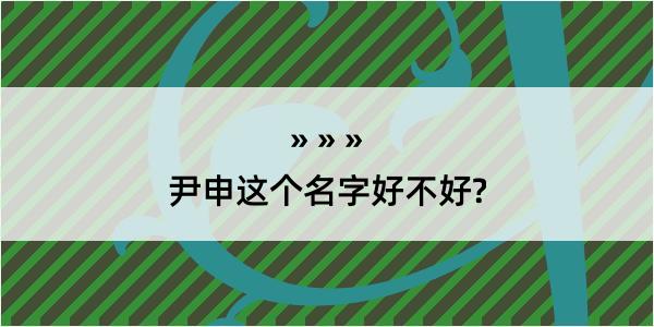 尹申这个名字好不好?