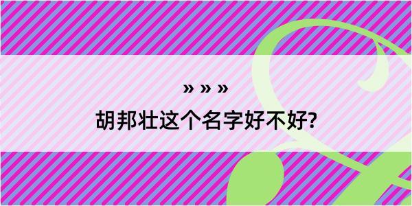 胡邦壮这个名字好不好?