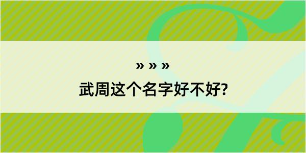 武周这个名字好不好?