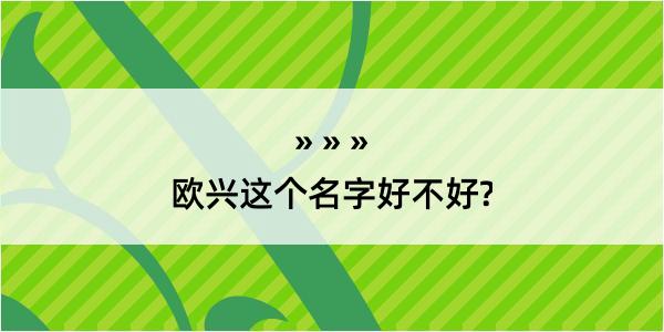 欧兴这个名字好不好?