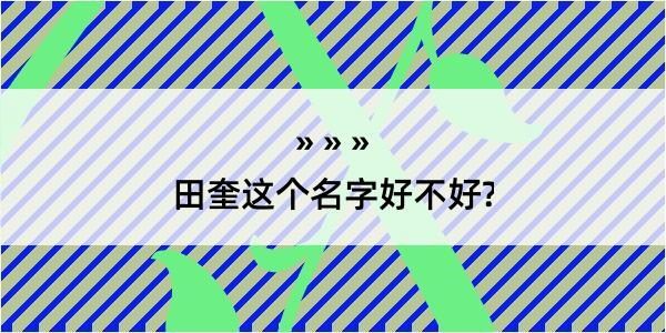 田奎这个名字好不好?