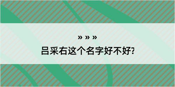 吕采右这个名字好不好?