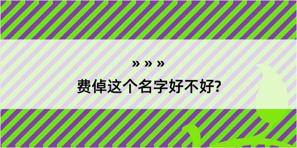 费倬这个名字好不好?