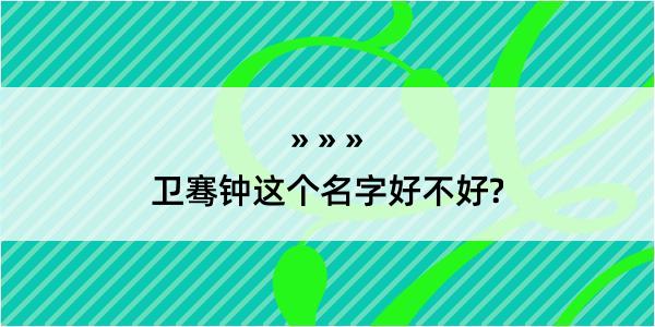 卫骞钟这个名字好不好?