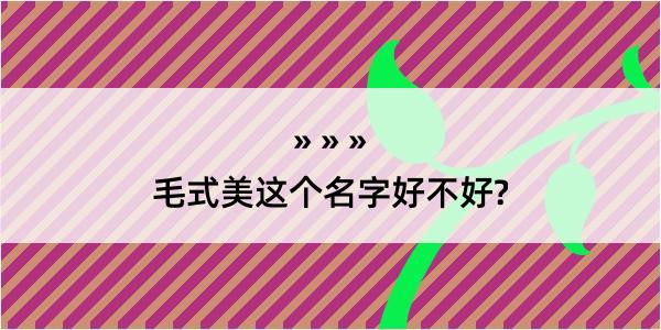 毛式美这个名字好不好?