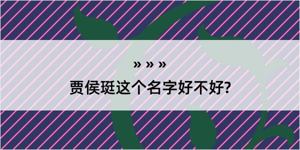 贾侯珽这个名字好不好?