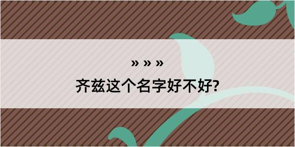 齐兹这个名字好不好?