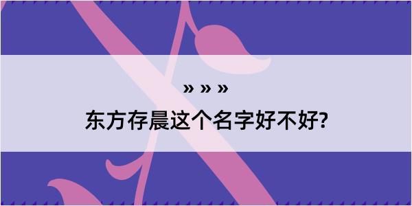 东方存晨这个名字好不好?