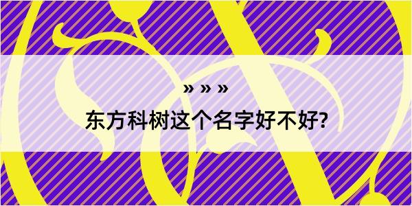 东方科树这个名字好不好?