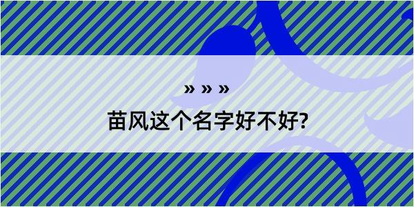 苗风这个名字好不好?