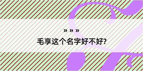 毛享这个名字好不好?