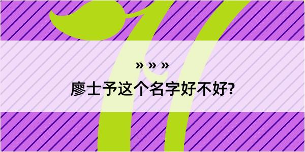 廖士予这个名字好不好?