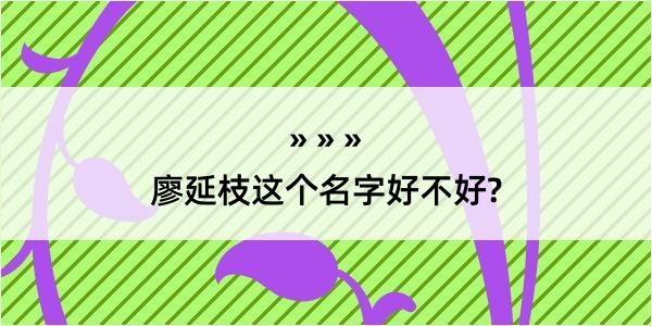 廖延枝这个名字好不好?