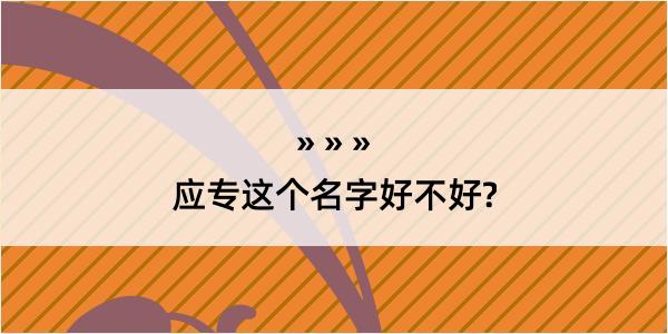 应专这个名字好不好?