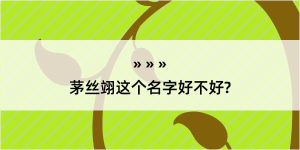 茅丝翊这个名字好不好?