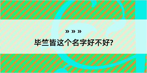 毕竺皆这个名字好不好?