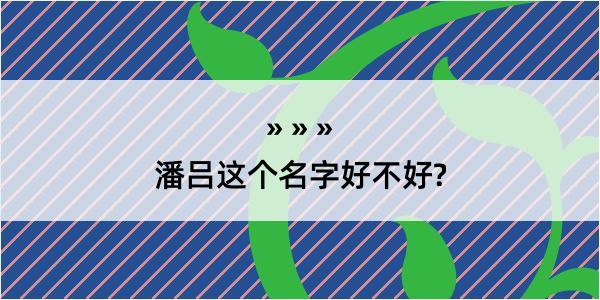 潘吕这个名字好不好?