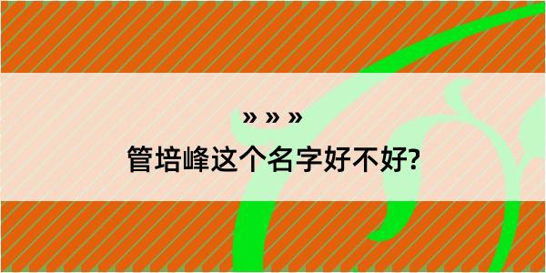 管培峰这个名字好不好?