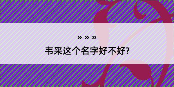 韦采这个名字好不好?