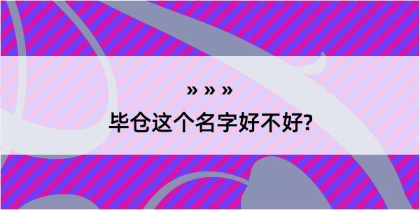 毕仓这个名字好不好?